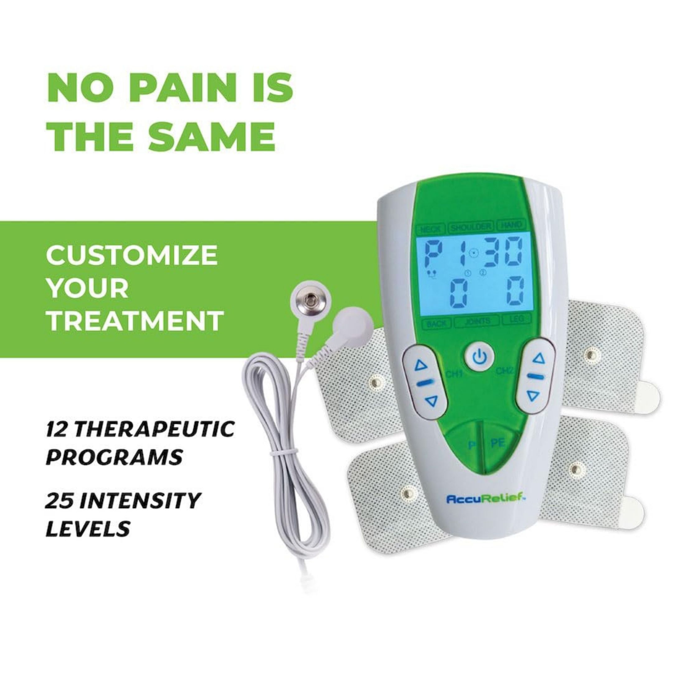 AccuRelief Dual Channel TENS Therapy Electrotherapy Pain System