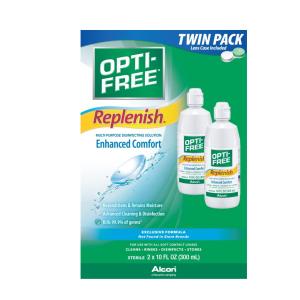 Opti-Free Replenish Multi-Purpose Enhanced Comfort Twin Pack Disinfecting Solution 2 - 10 Fl Oz Bottle