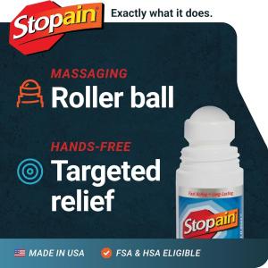Stopain Extra Strength Pain Relief Roll-On, 3 Ounce