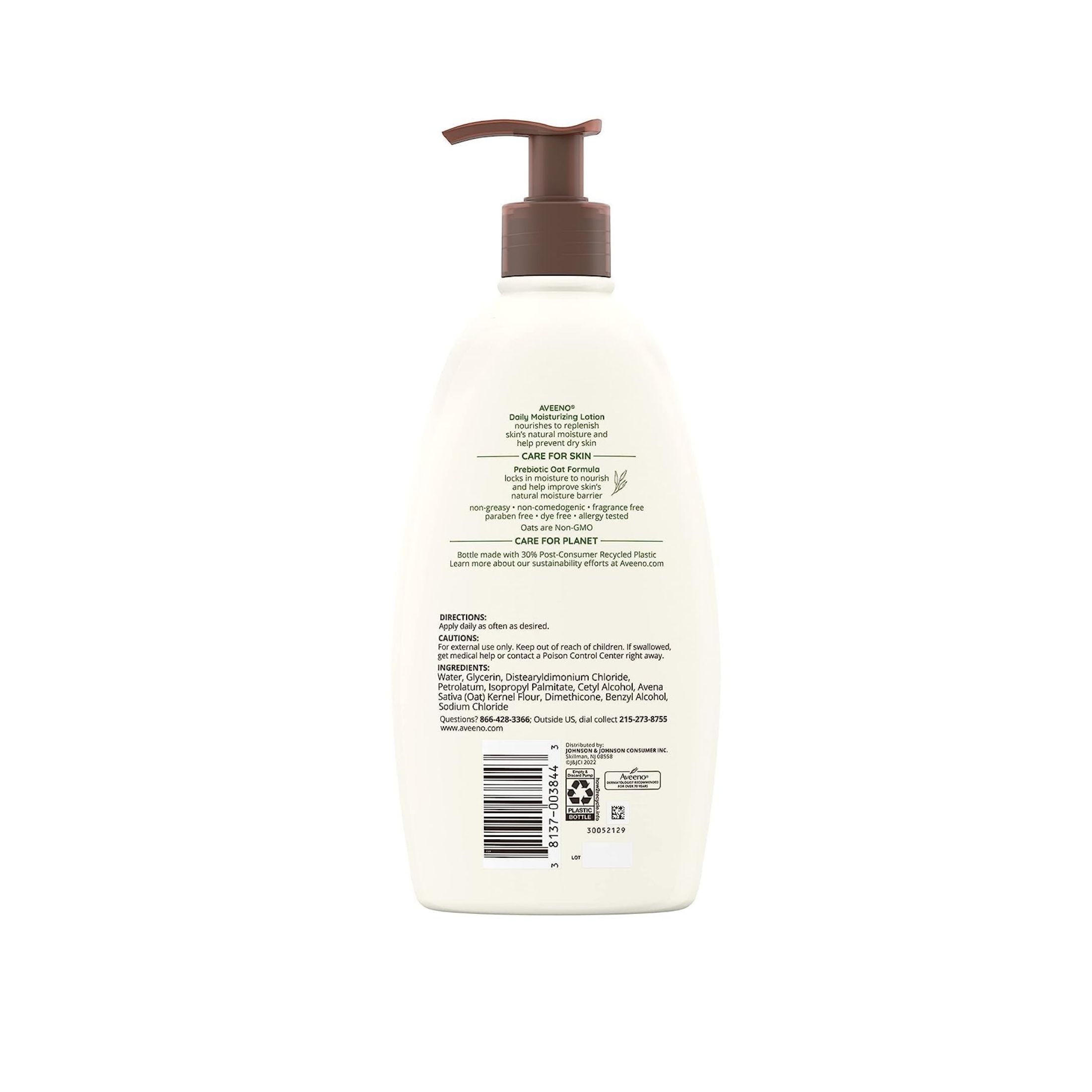 Aveeno Body Lotion, Daily Moisturizing, Fragrance Free 18 Fl Oz
