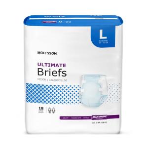 McKesson Unisex Adult Incontinence Brief Large Disposable Heavy Absorbency, 72/CS