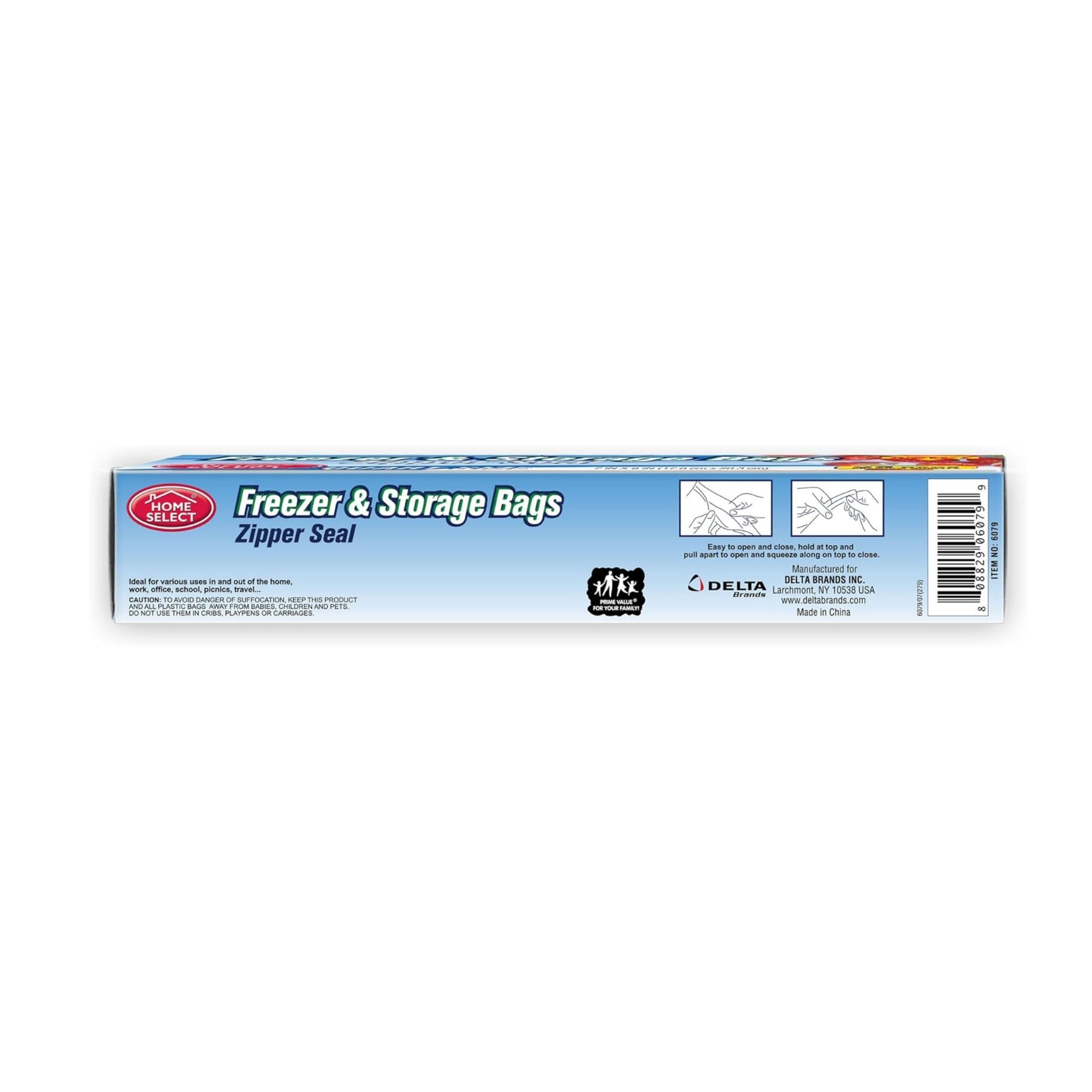 Home Select Freezer & Storage Bags, Zipper Seal, Gallon Size