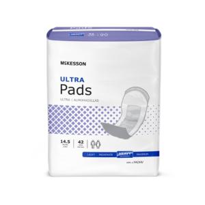 Mckesson MCK Bladder Control Pad Ultra 14-1/2 Inch Length Heavy Absorbency Polymer Core One Size Fits Most BAG/42