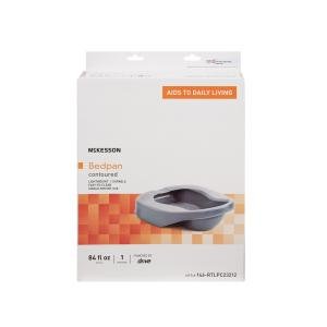 McKesson Contoured Bedpan 4-1/4 Inch Polyethylene Gray 1 Each 146-RTLPC23212