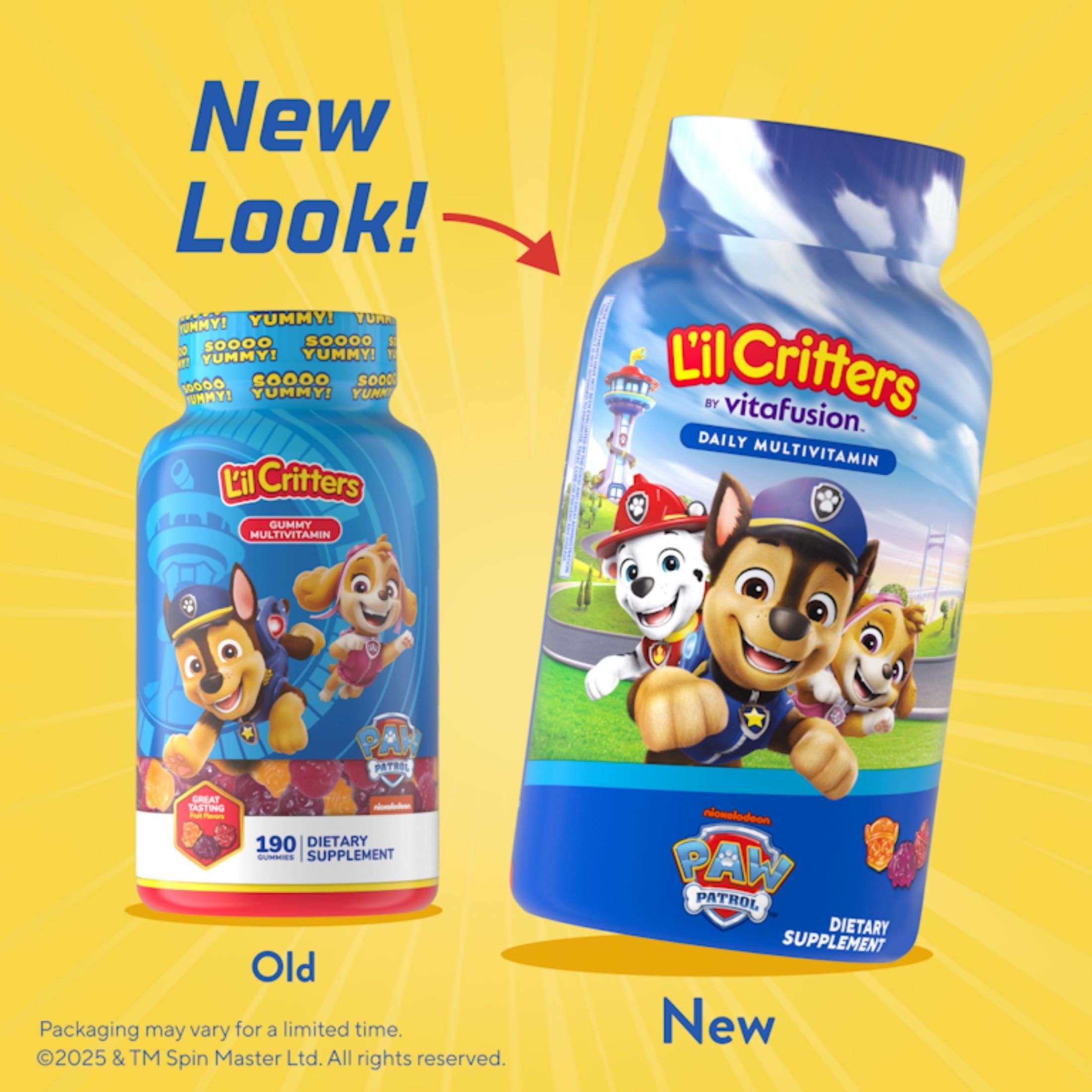 L'il Critters Paw Patrol Complete Multivitamin Gummy, Assorted Fruit Flavor - 190 Gummies