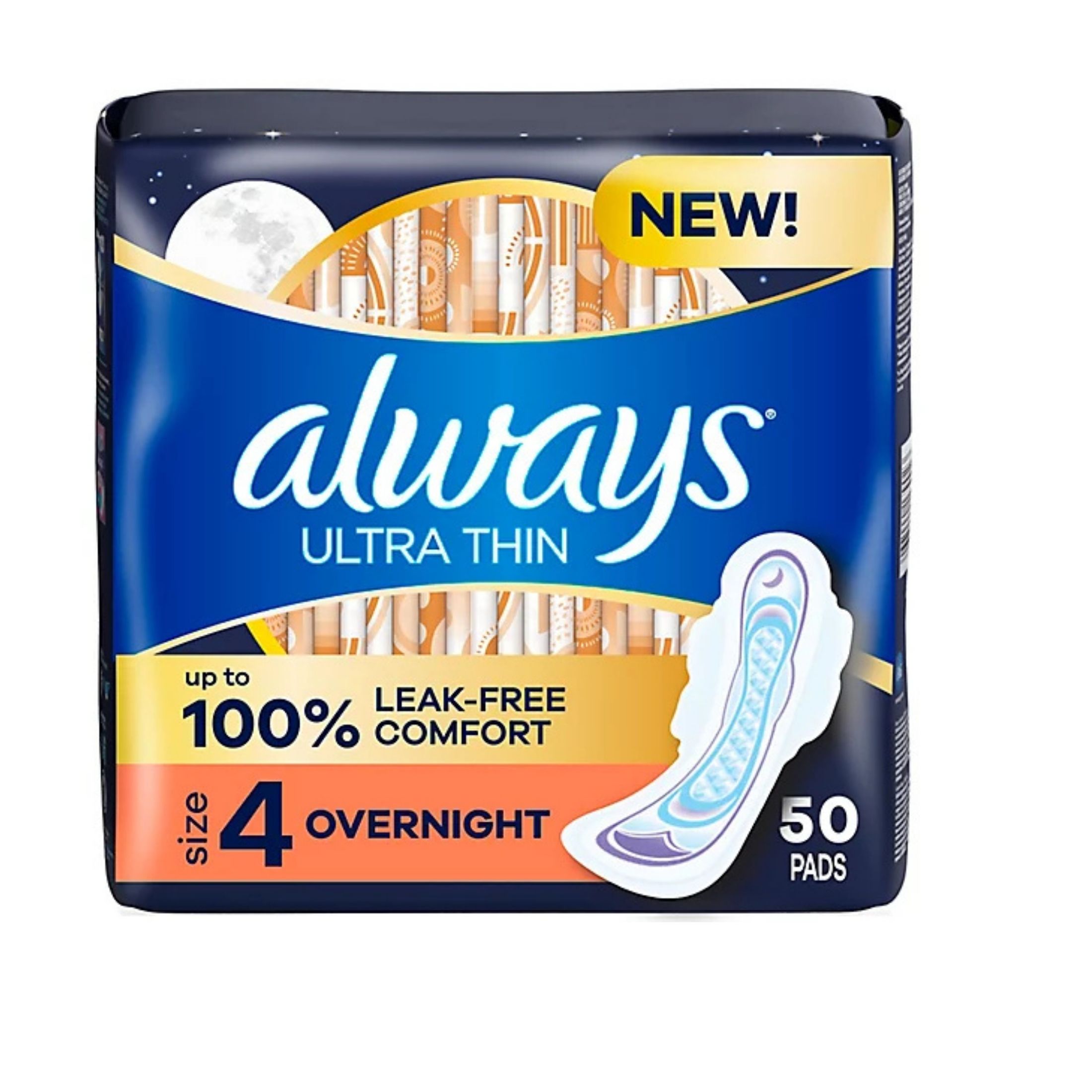Always Ultra Thin Pads Size 4, Overnight With Wings