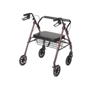 McKesson Bariatric Red Folding Steel Four-Wheel Rollator