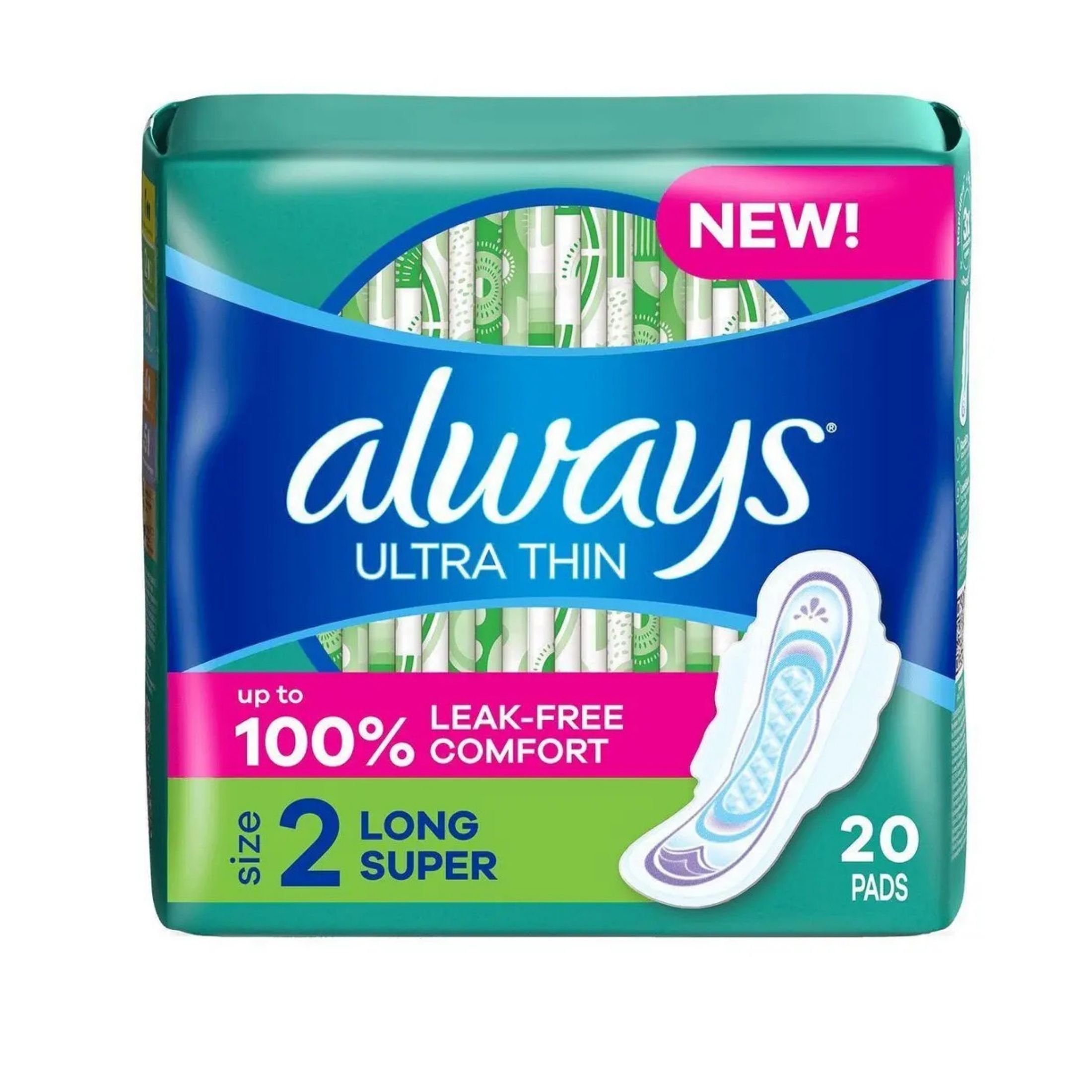 Always Ultra Thin Daytime Pads, With Wings Size 2 Long Super Unscented