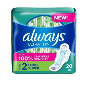 Always Ultra Thin Daytime Pads, With Wings Size 2 Long Super Unscented