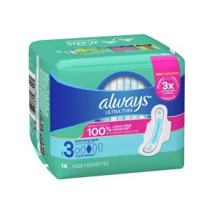 Always Pads, Flex Wings, Ultra Thin, Extra Long Super, Size 3