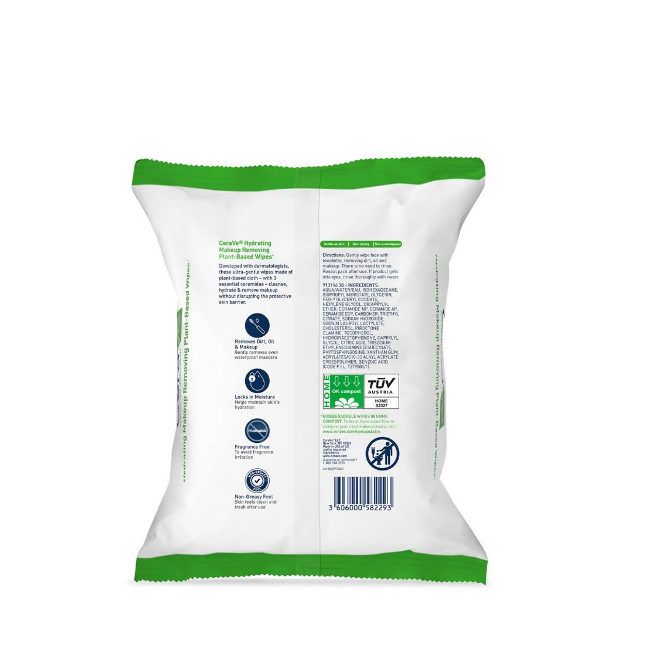 Loreal ACD Mass CeraVe Plant-Based Hydrateing Makeup Removing Wipes