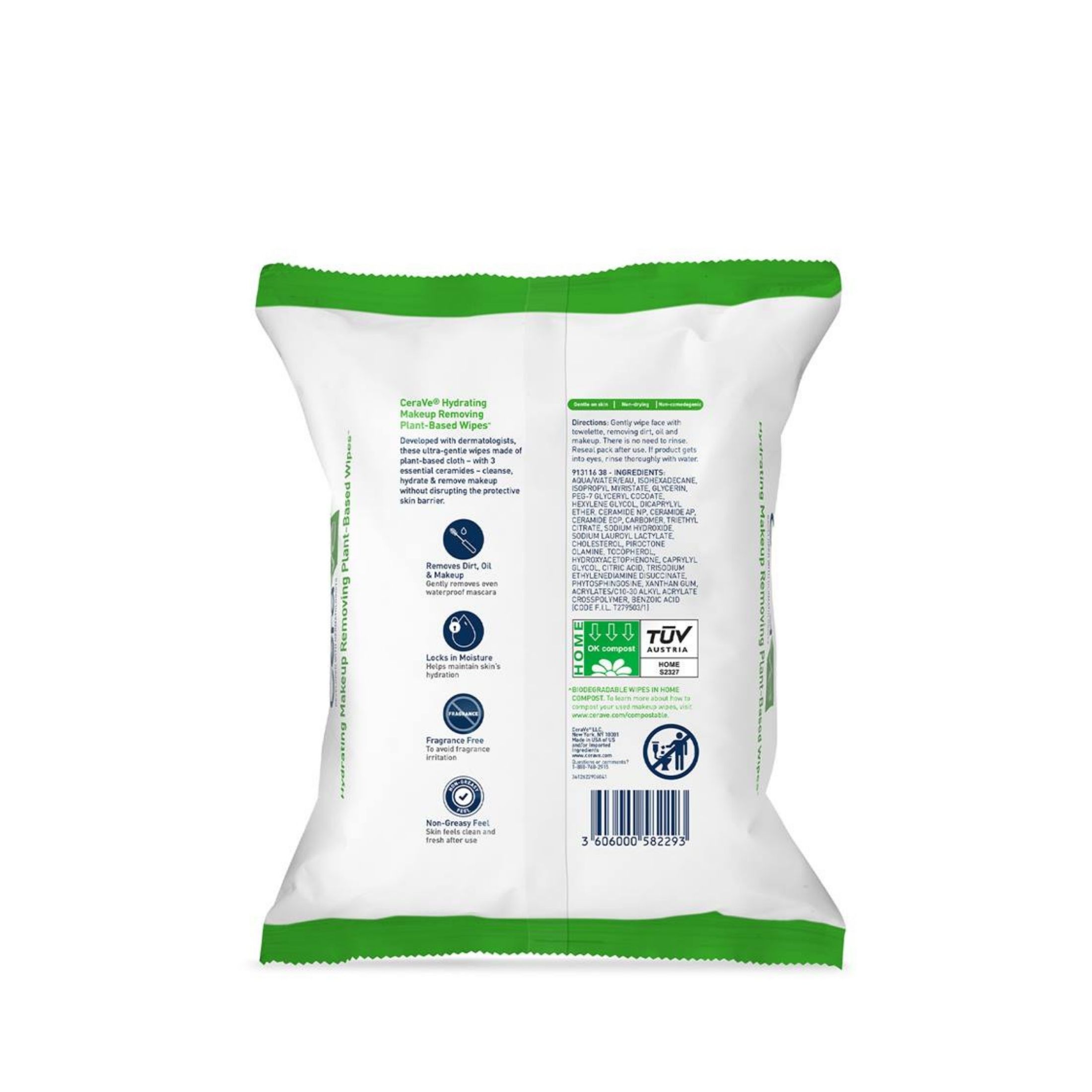 Loreal ACD Mass CeraVe Plant-Based Hydrateing Makeup Removing Wipes