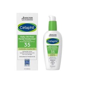 Cetaphil Facial Moisturizer, Daily, Oil-Free, Broad Spectrum SPF 35 3 Fl Oz