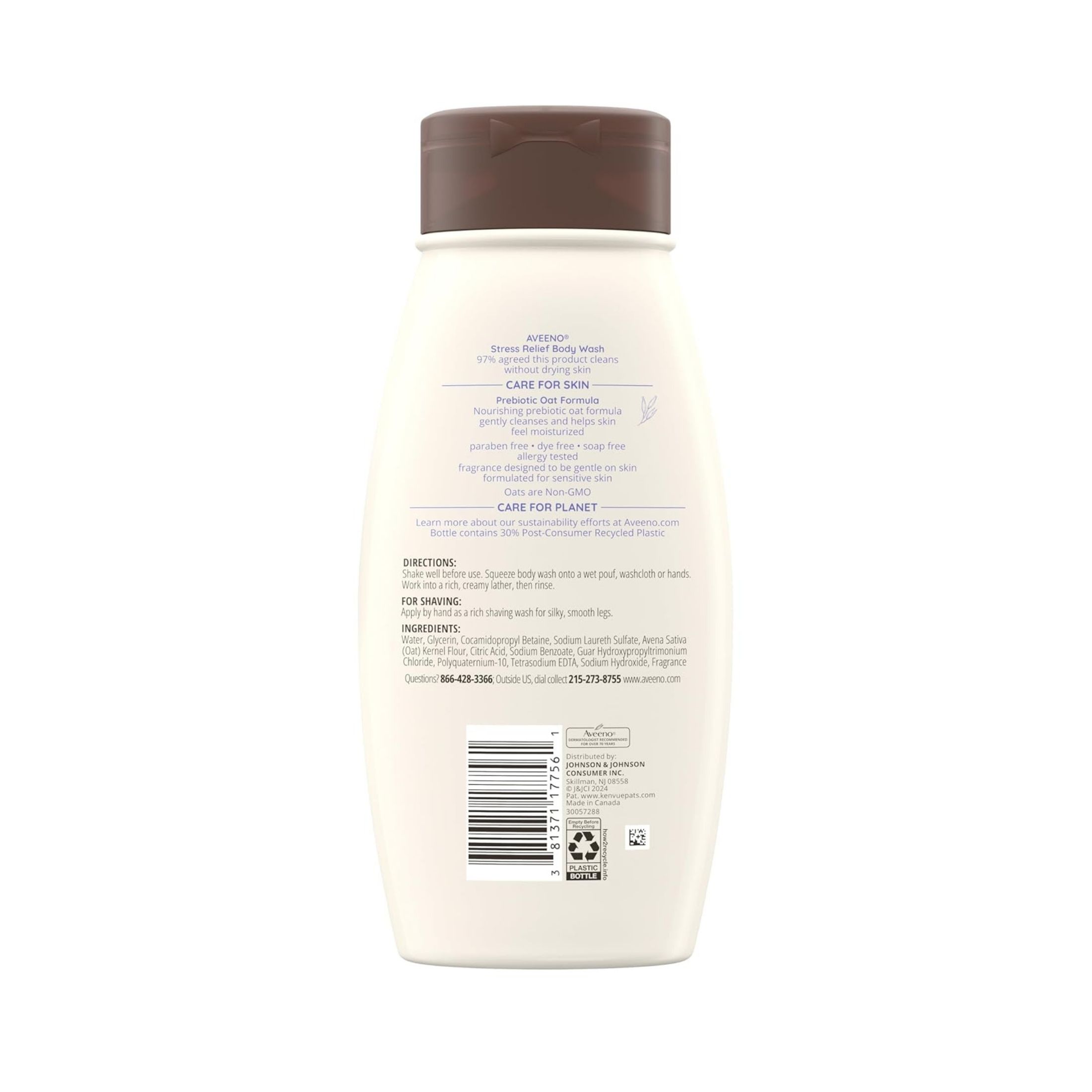 Aveeno Stress Relief Body Wash - Lavender - Fresh Scent - 18 Fl Oz