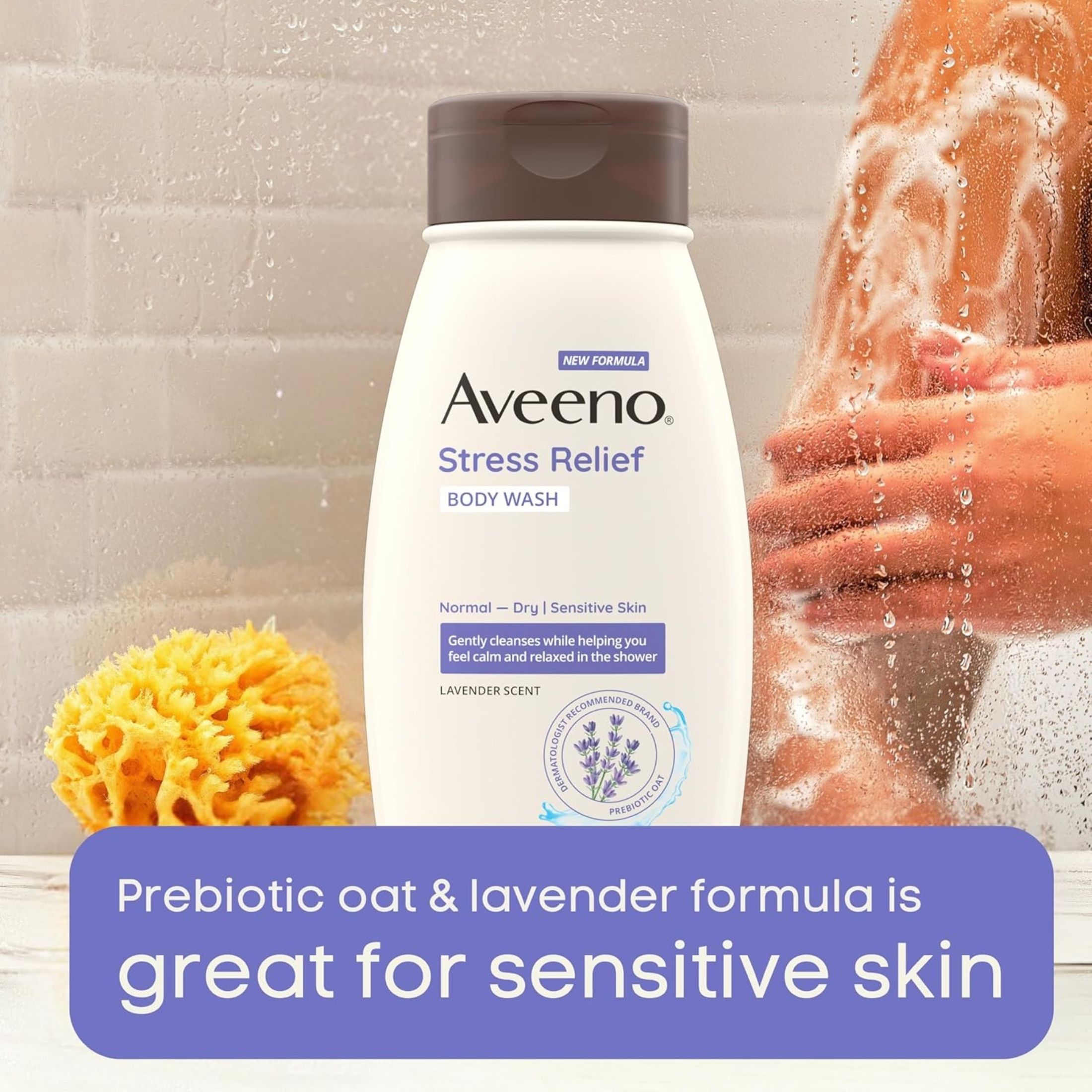 Aveeno Stress Relief Body Wash - Lavender - Fresh Scent - 18 Fl Oz