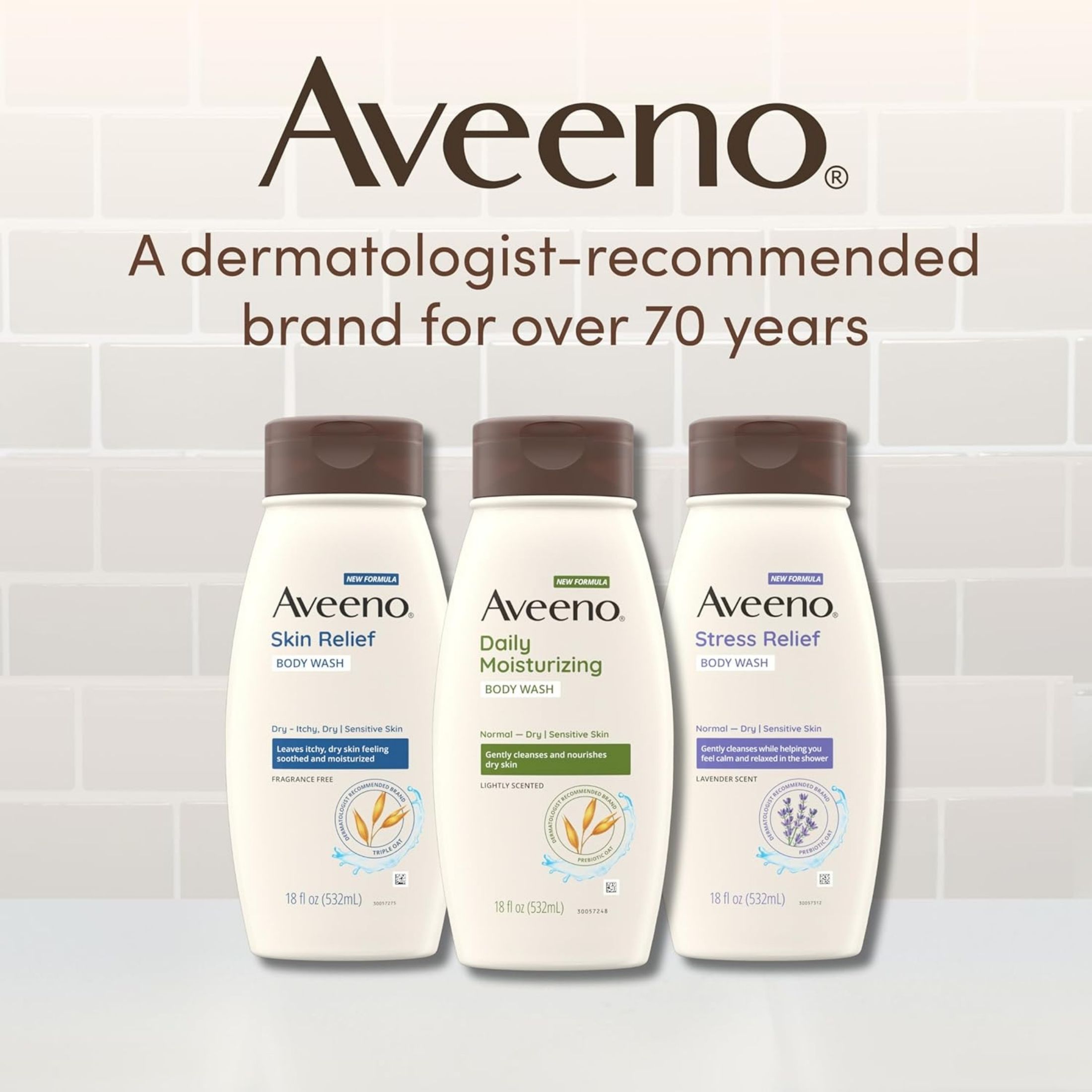 Aveeno Stress Relief Body Wash - Lavender - Fresh Scent - 18 Fl Oz