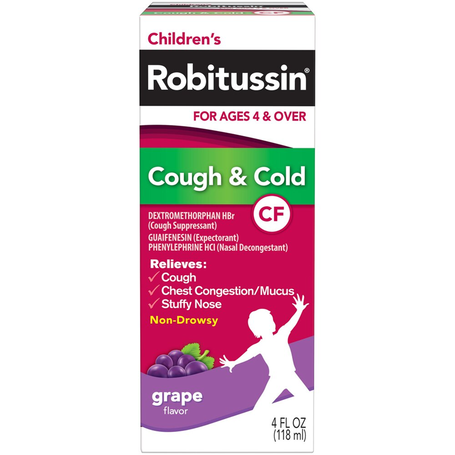 Robitussin Children's CF Grape Flavor Cough & Cold Non-Drowsy Liquid 4 Fl. Oz. Box