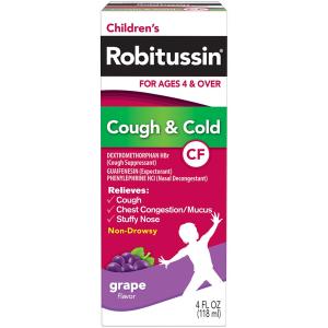 Robitussin Children's CF Grape Flavor Cough & Cold Non-Drowsy Liquid 4 Fl. Oz. Box