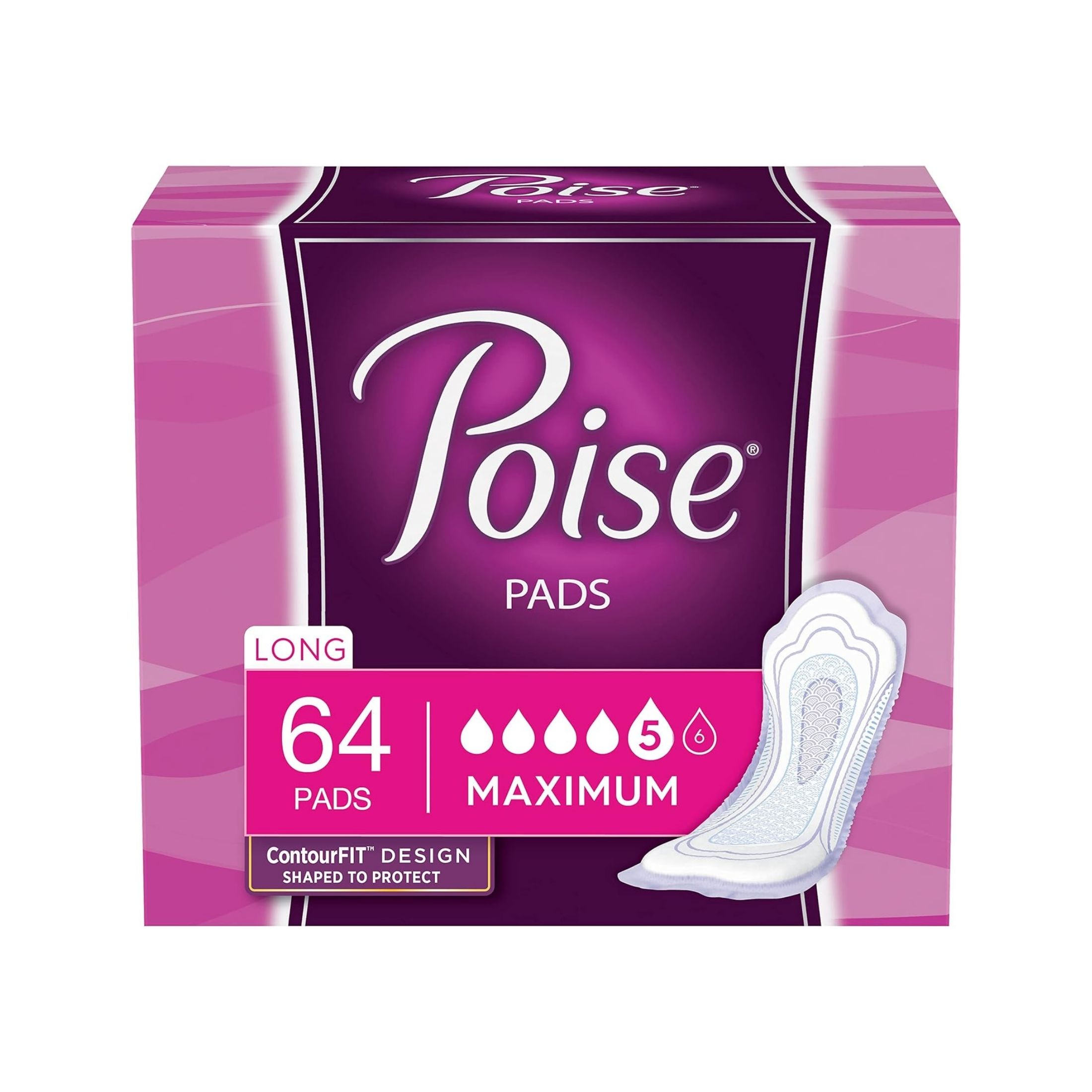 Poise Postpartum Long Incontinence Pads, Maximum Absorbency