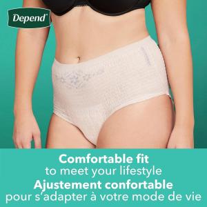 Depend FIT-FLEX Incontinence Underwear For Women, Disposable, Maximum Absorbency, Extra-Large, Blush