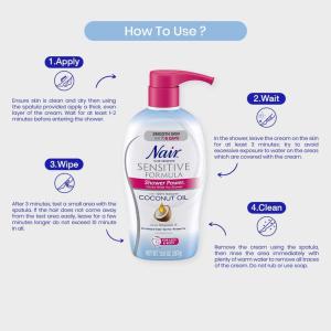 Nair Shower Power Sensitive Formula Coconut Oil Hair Remover