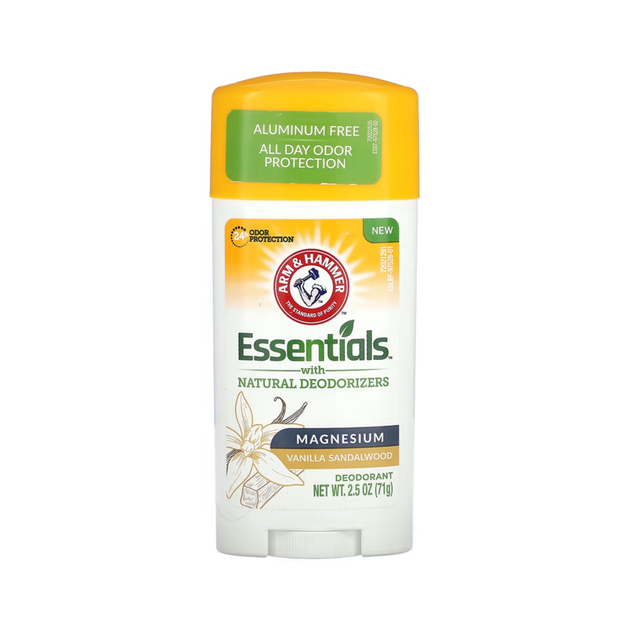 Arm & Hammer Essentials With Natural Deodorizers Deodorant Magnesium Vanilla Sandalwood 2.5 Oz