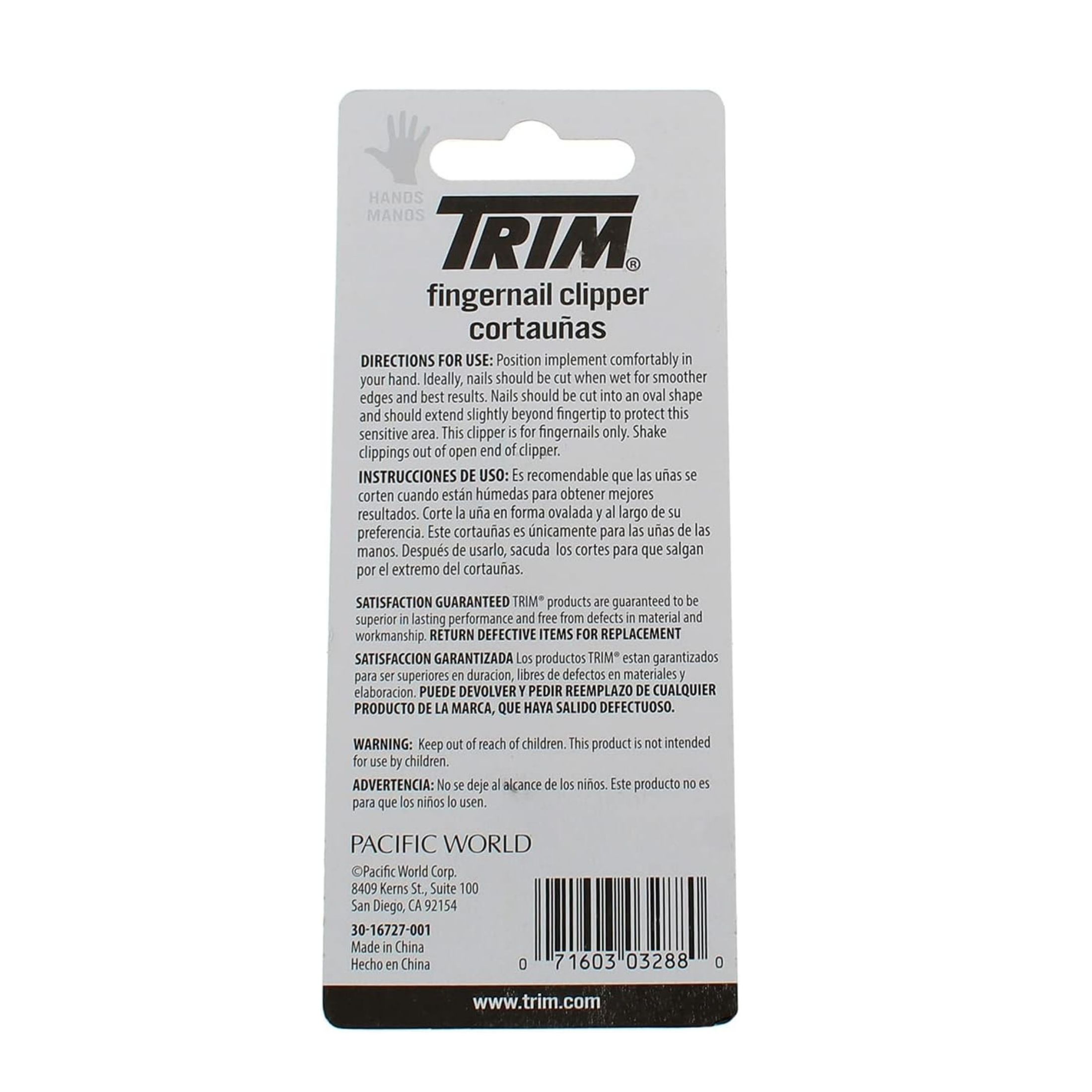 Trim Nail Care Easy Hold Non-Slip Sure Grip Fingernail Clipper