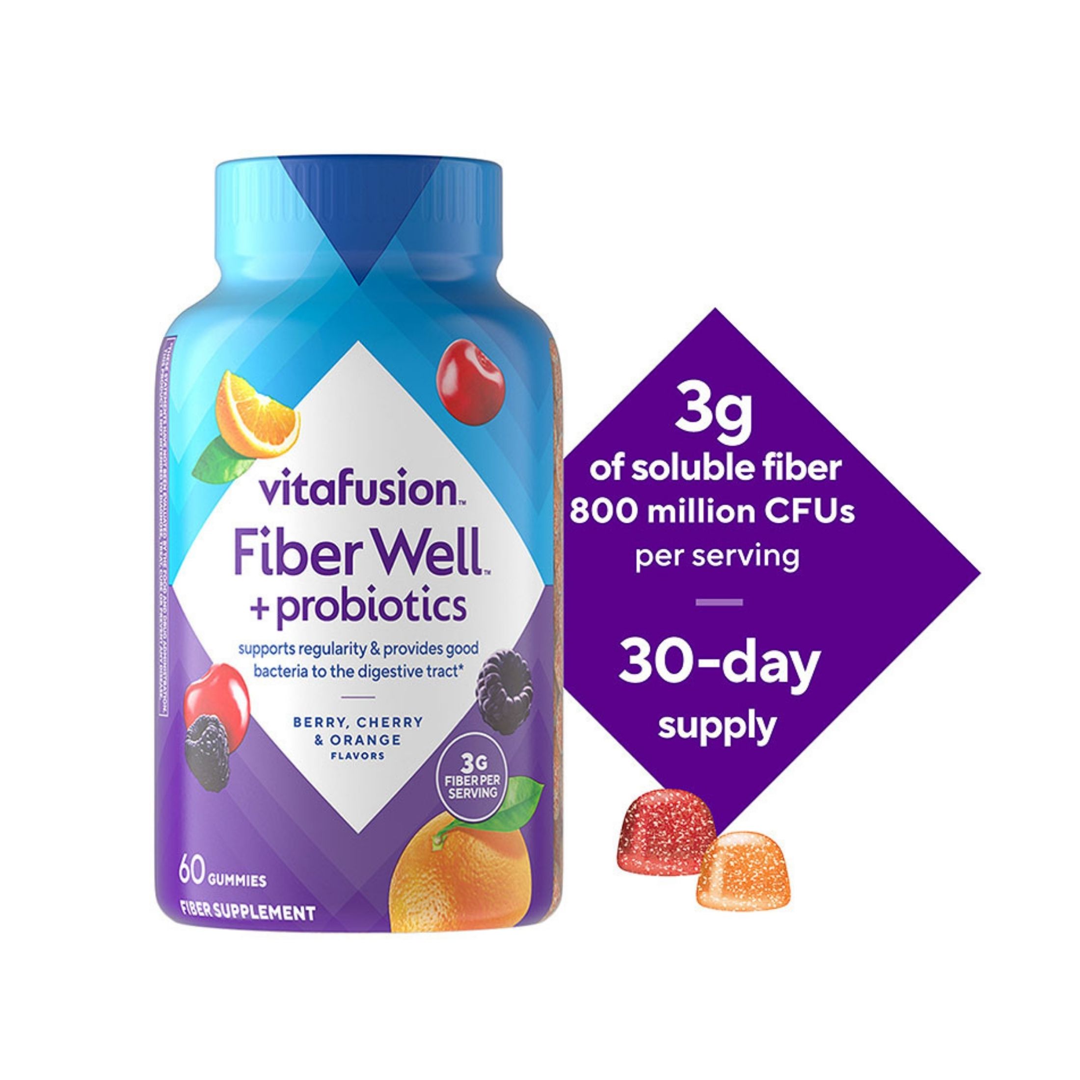 Vitafusion Fiber Well + Probiotics Gummies For Adults
