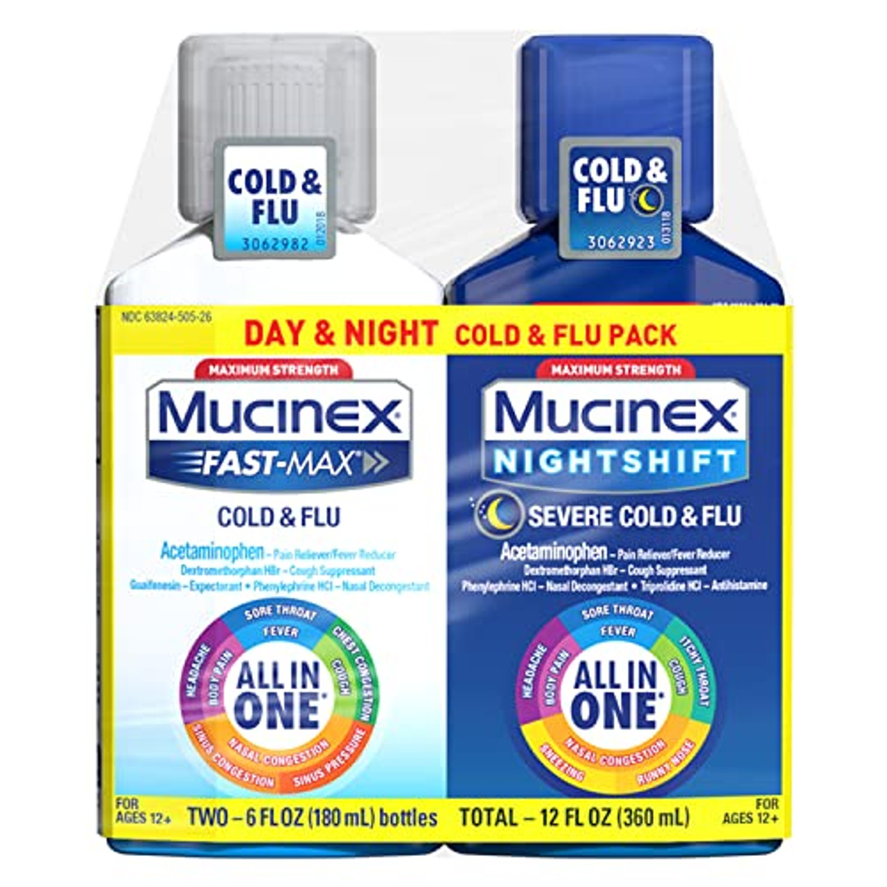 Mucinex Cold & Flu Pack, Day & Night, Maximum Strength