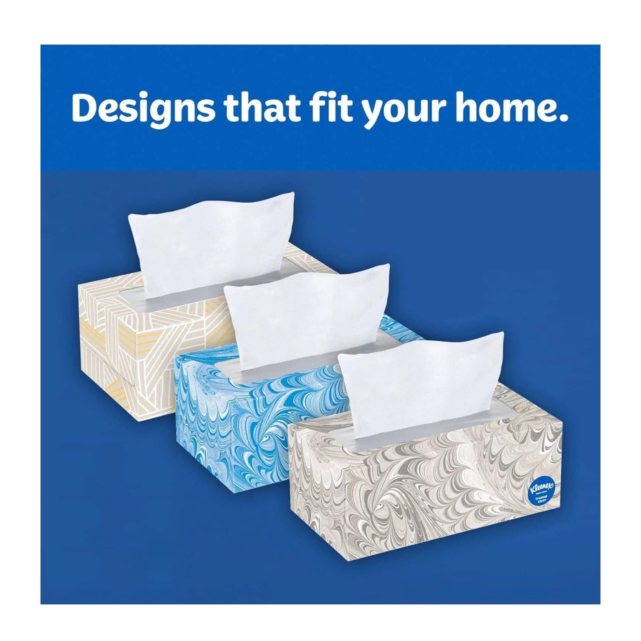 Kleenex Trusted Care 2-ply Facial Tissues, Flat Boxes (160 Tissue/Box, 12 Boxes)