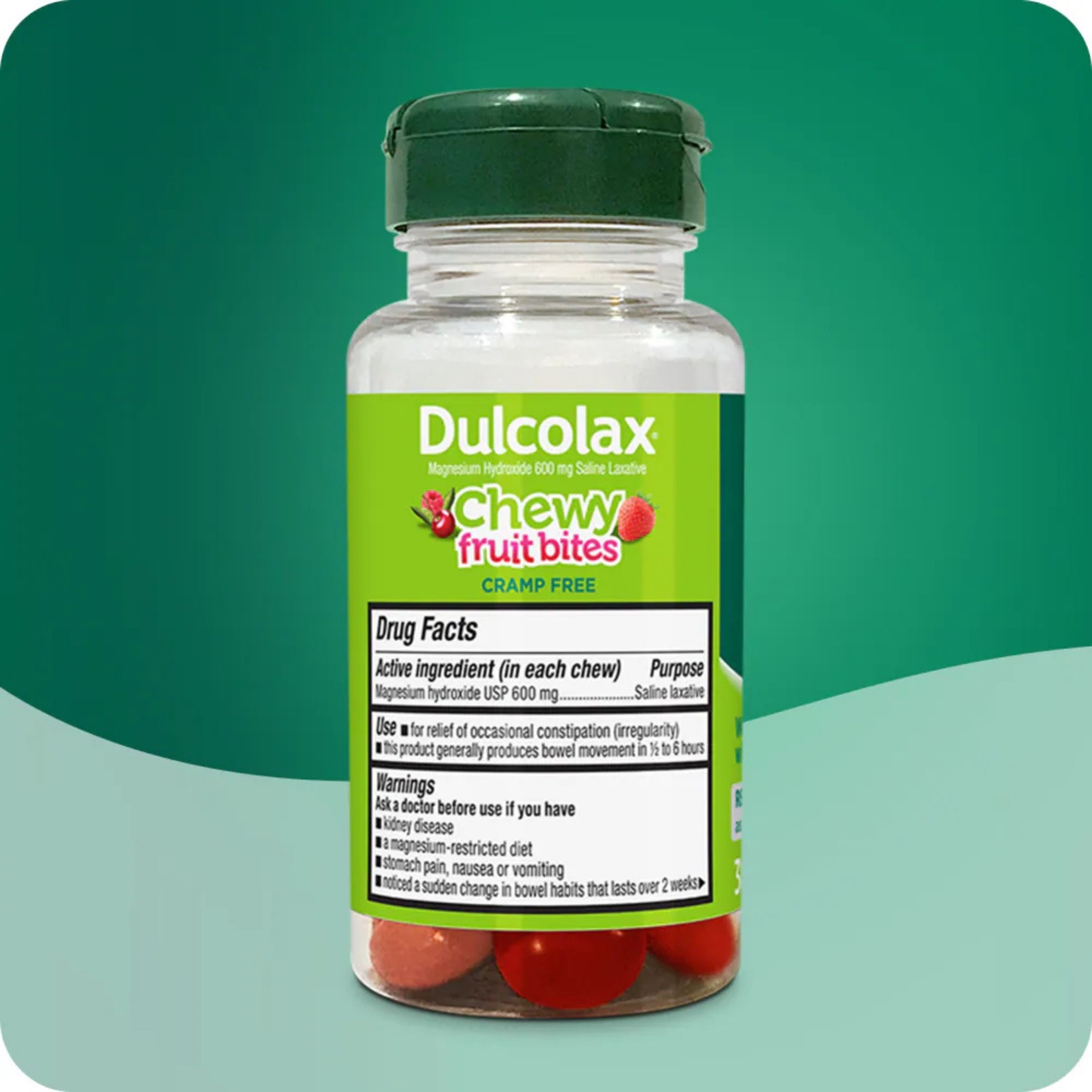 Dulcolax Chewy Fruit Bites For Constipation Relief, Cherry Berry