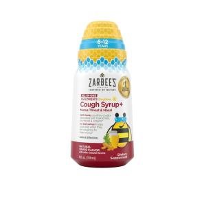 Zarbee's Cough Syrup + Mucus, Throat & Nasal, Daytime, All In One, Natural Grape Flavor, Children's 4 Fl Oz