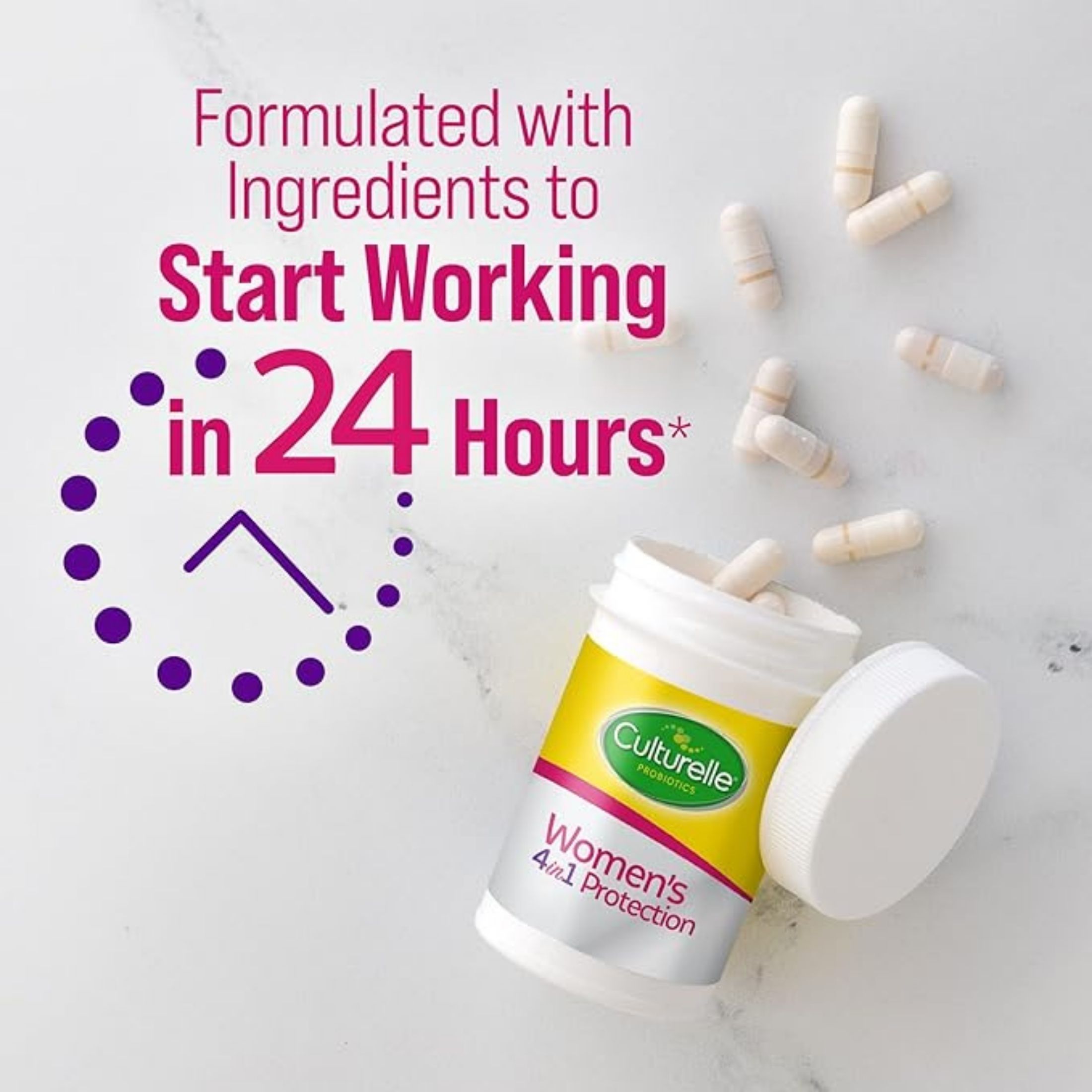 Culturelle Probiotics, Women's Healthy Balance, 30 Once Daily Vegetarian Capsules