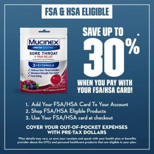 Mucinex Instasoothe Sore Throat Pain Relief - Elderberry & Wild Cherry - 40ct