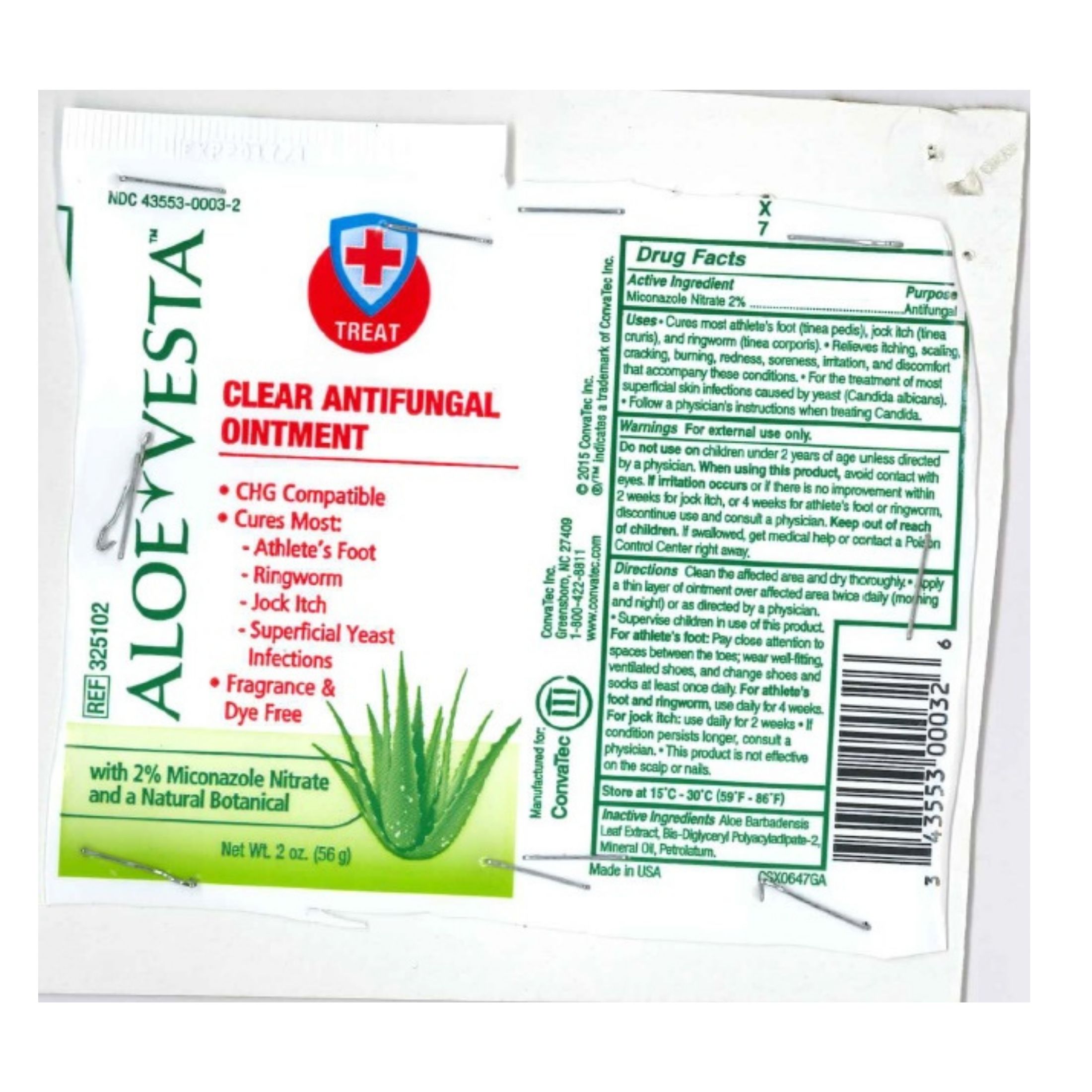 ConvaTec Aloe Vesta Clear Antifungal Ointment - 2 Oz