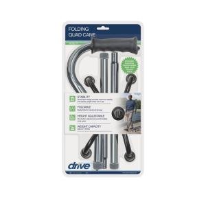 Drive Folding Quad Cane – Small Base, Charcoal