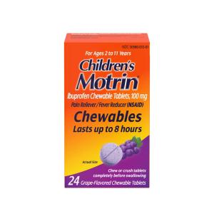 Children's Motrin Ibuprofen, Chewables, 100 Mg, Tablets, Grape Flavor