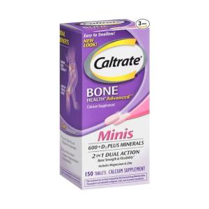 Caltrate 600+D3 Plus Minerals Mini (150 Count) Calcium & Vitamin D3 Supplement Mini Tablet, 600 Mg