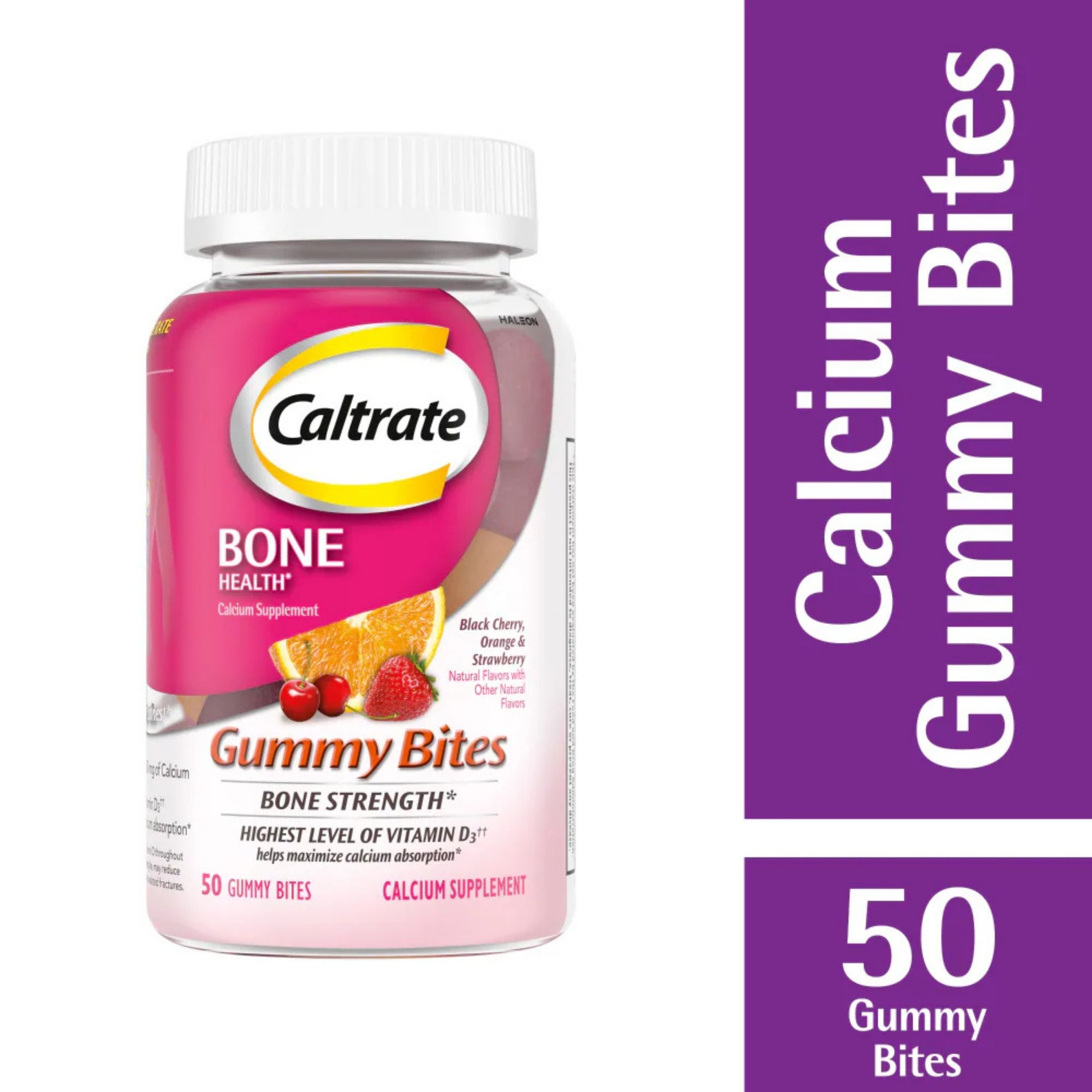 Caltrate Bone Health, Gummy Bites, Black Cherry, Orange & Strawberry