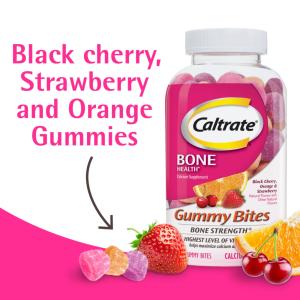 Caltrate Bone Health, Gummy Bites, Black Cherry, Orange & Strawberry