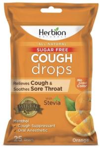 Herbion Naturals Cough Drops Bag Sugar Free Orange
