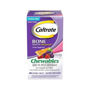 Caltrate Chewables 600 + D3 Plus Minerals Supplement, Cherry, Orange And Fruit Punch Flavor