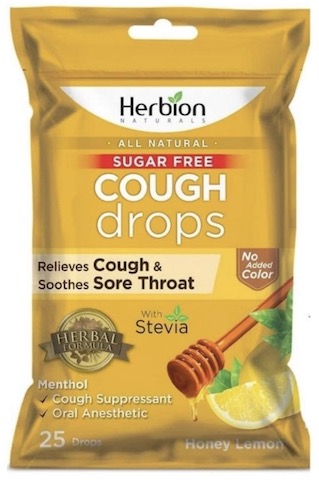 Herbion Naturals Cough Drops Bag Sugar Free Honey Lemon