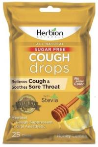 Herbion Naturals Cough Drops Bag Sugar Free Honey Lemon