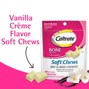 Caltrate Soft Chews 600 Plus D3 Calcium Vitamin D Supplement