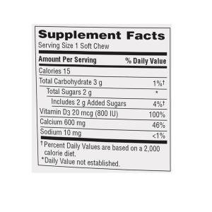 Caltrate Soft Chews 600 Plus D3 Calcium Vitamin D Supplement