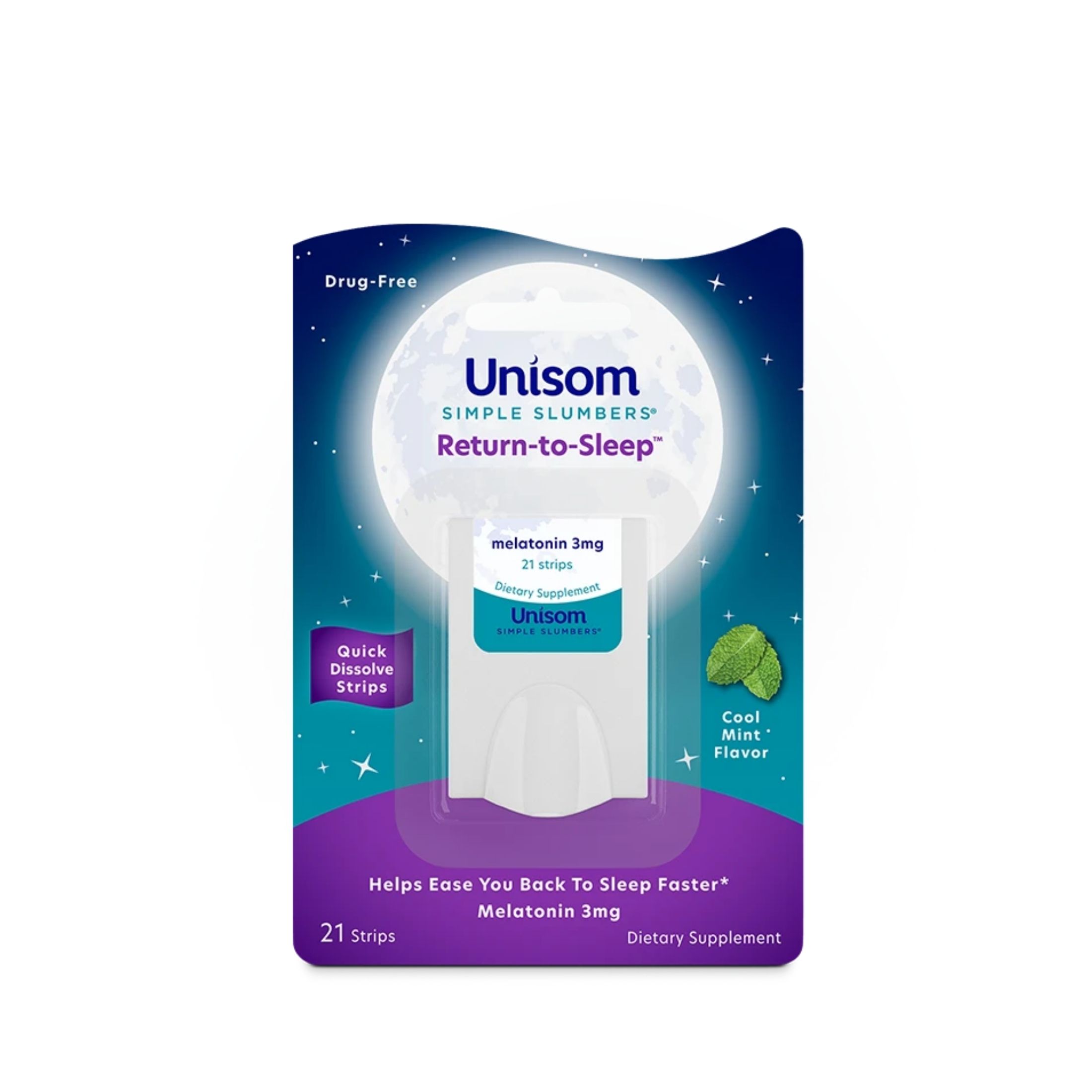 Unisom Simple Slumbers Melatonin, 3 Mg, Cool Mint Flavor