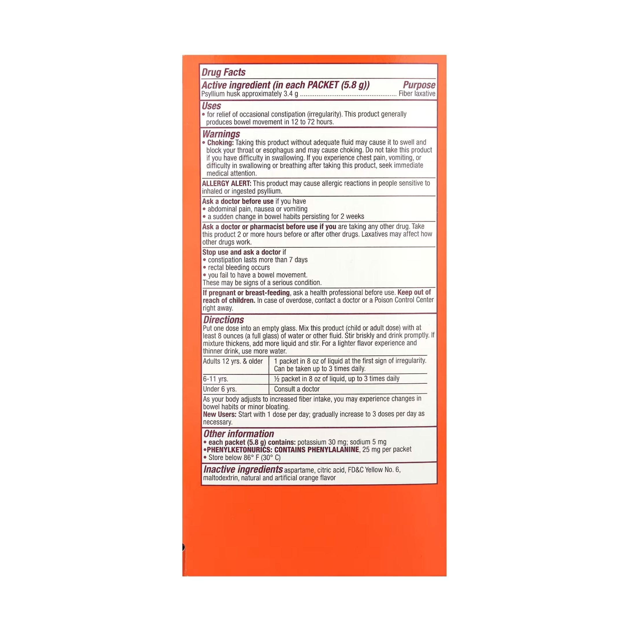 Metamucil Psyllium Fiber Supplement, 4 In 1 Fiber, Powder Packets, Orange