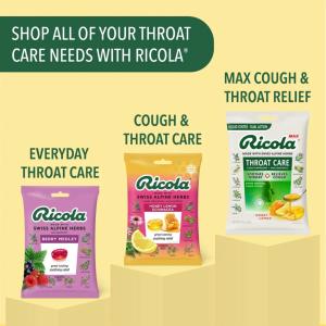Ricola Drops, Honey Lemon, Throat Care, Extra Menthol, Liquid Center, Wrapped Drops