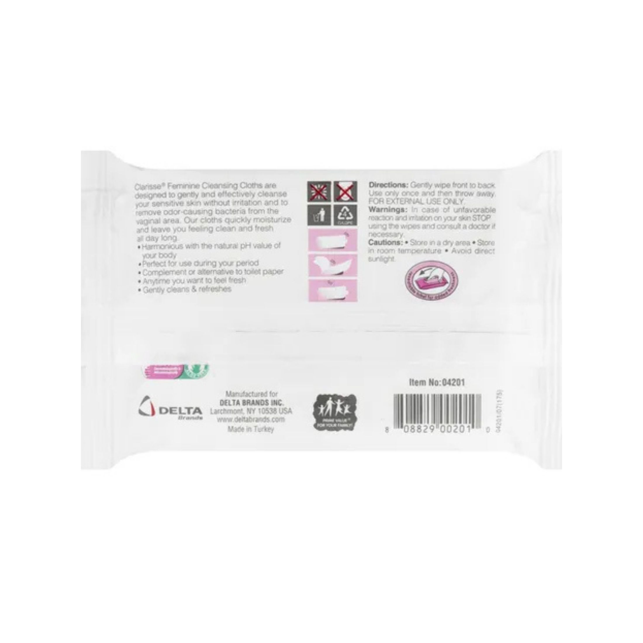 Clarisse For Sensitive Skin Feminine Cleansing Cloths